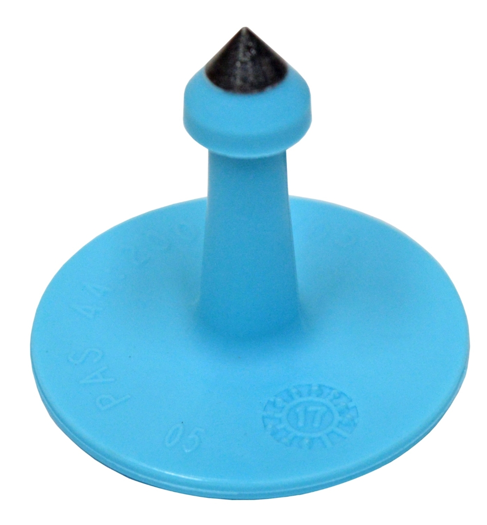 MS Ear Tag Male Transponder Back Stud 25mm Blue Fullwood - Milking Solutions