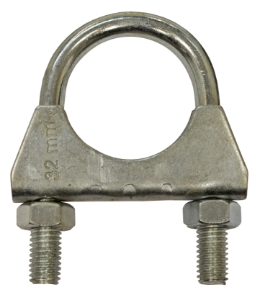 Pack 32mm x M8 U Bolt & Metal Saddle BZP
