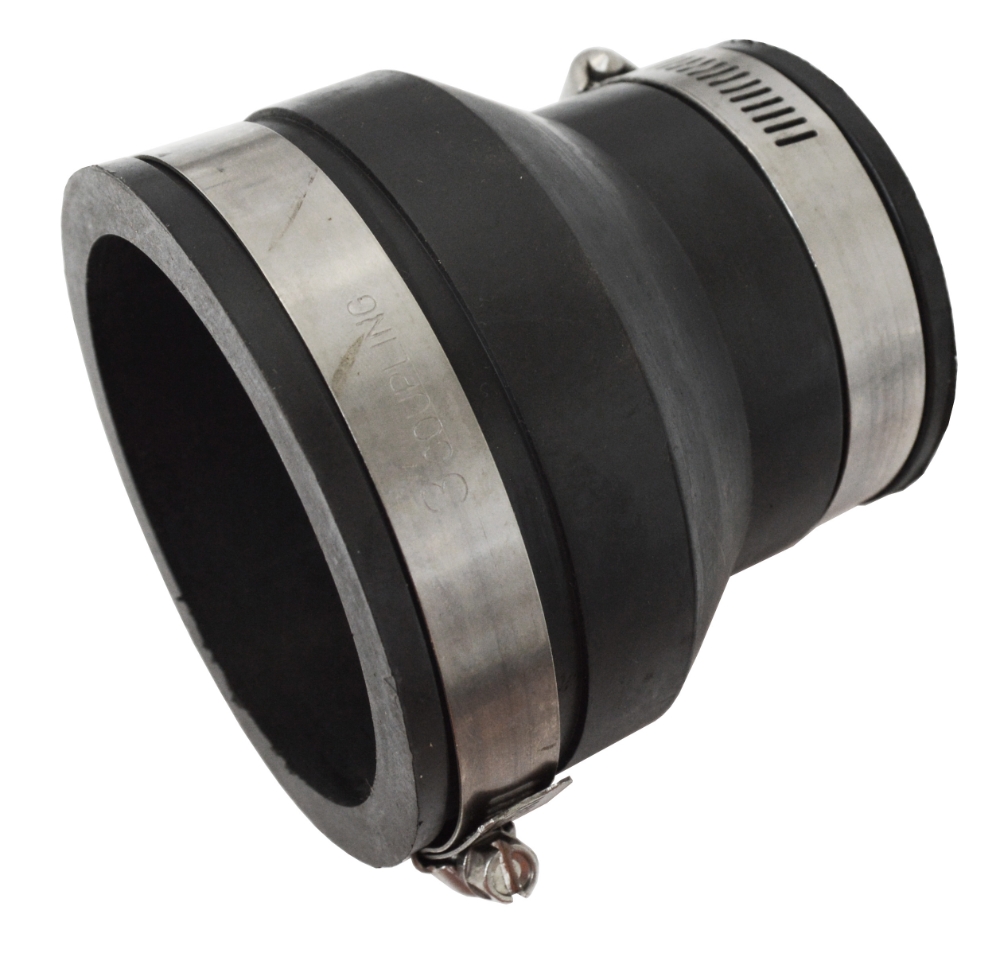 MS Connector Reducing 3" x 2" Rubber With Clips