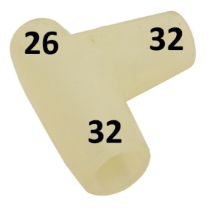 MS Tee Swept Reducing 32 x 32 x 26mm Silicone