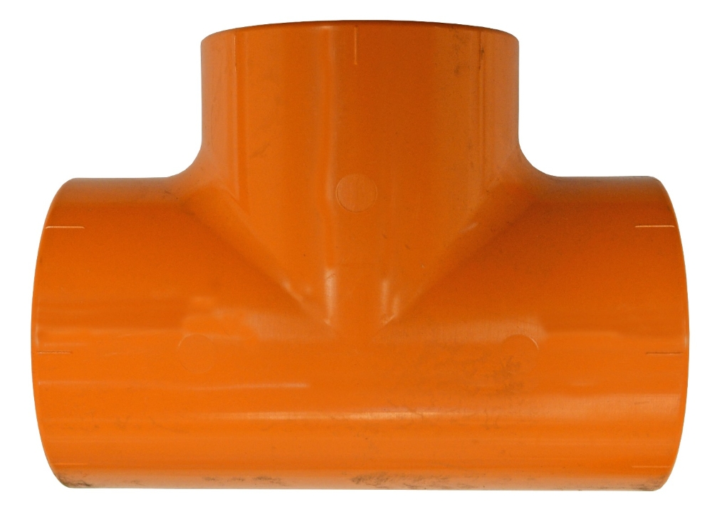 MS Tee 63mm uPVC Orange